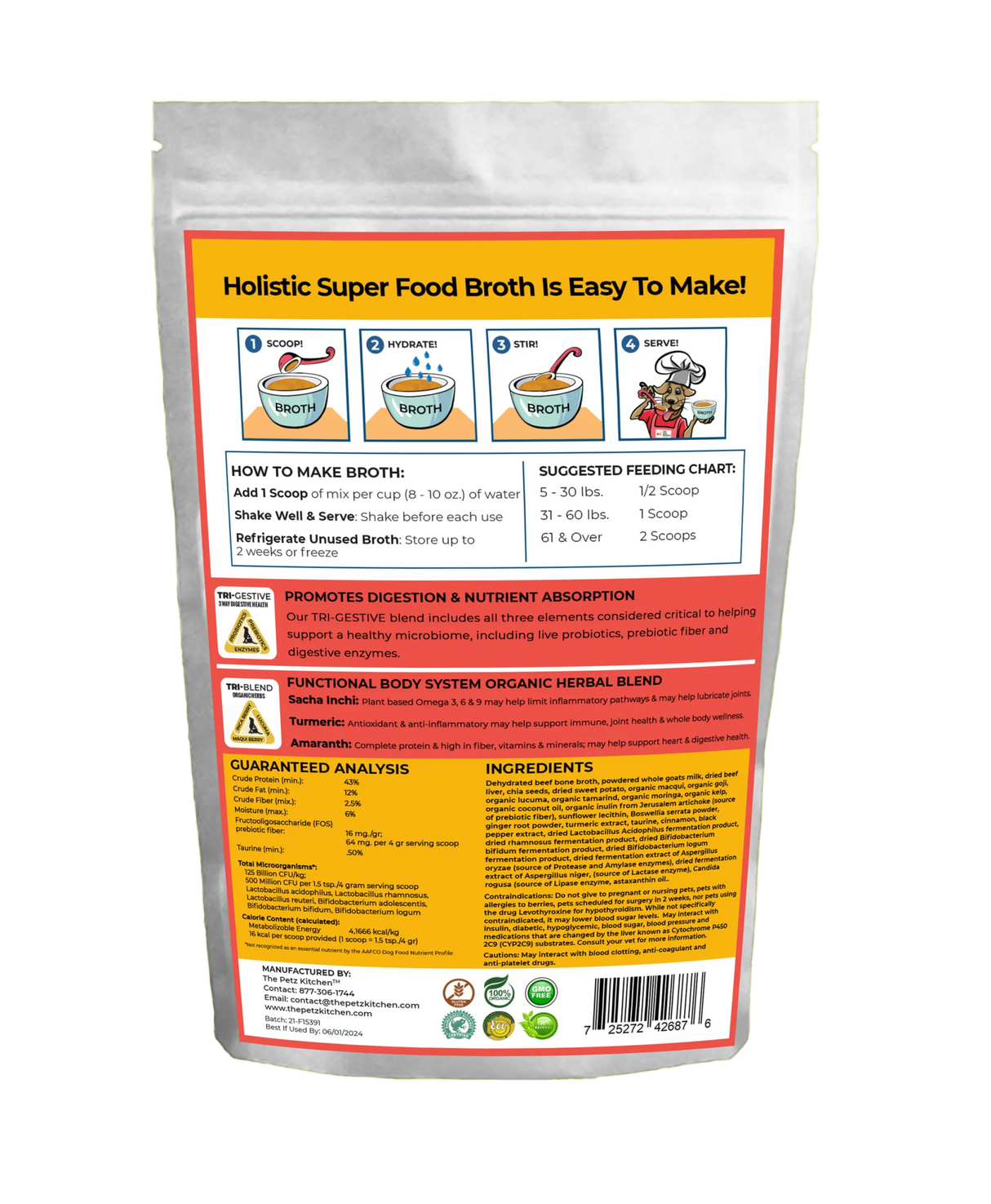 Petz Kitchen Goats Milk Bone Broth for Pets Antioxidant Support | Animal Vitamins & Supplements | pethousekh