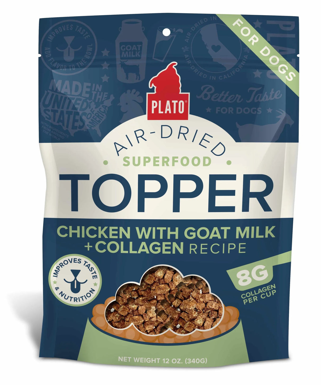 Plato Food Topper Chicken with Goat Milk & Collagen Recipe | Food Toppers | pethousekh