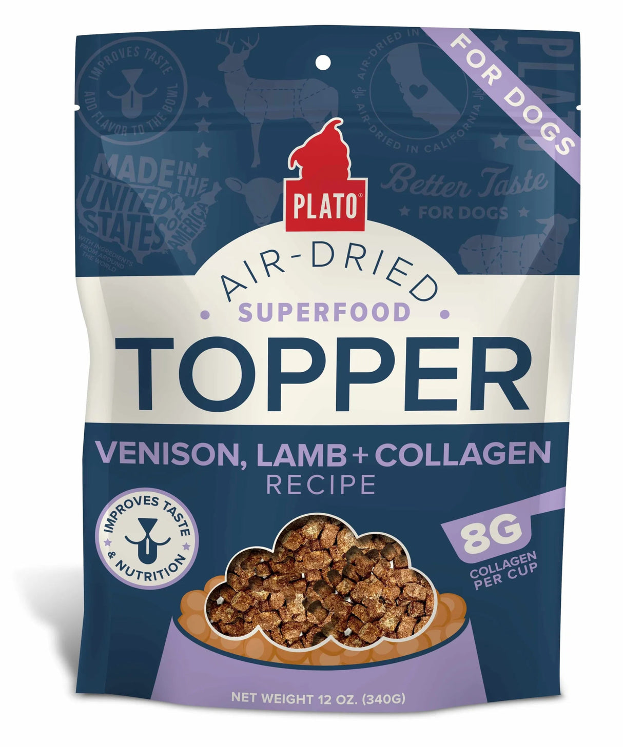 Plato Superfood Topper Venison Lamb Collagen for Dogs 12oz | Food Toppers | pethousekh