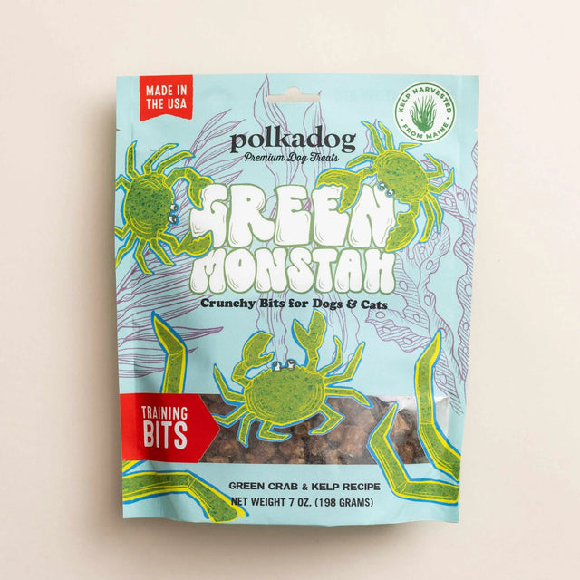 Polkadog Green Monstah Training Bits for Dogs, 7oz | Biscuits & Crunchy Treats | pethousekh