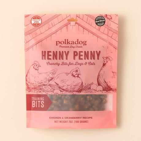 Polkadog Henny Penny Chicken & Cranberry Training Bits Crunchy Dog and Cat Treats 7oz | Biscuits & Crunchy Treats | pethousekh