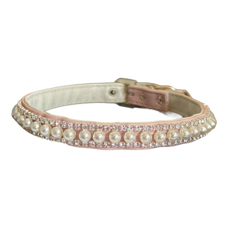 Pretty in Pink Pearl and Rhinestone Collar | Dog Collars | pethousekh