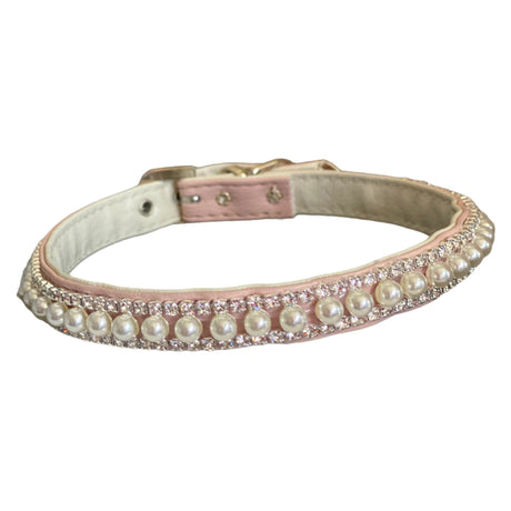 Pretty in Pink Pearl and Rhinestone Collar | Dog Collars | pethousekh