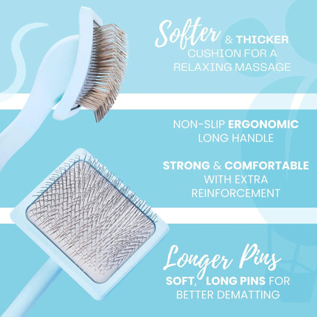 Professional Curved Slicker Brush for Long Haired Pets | Tools | pethousekh