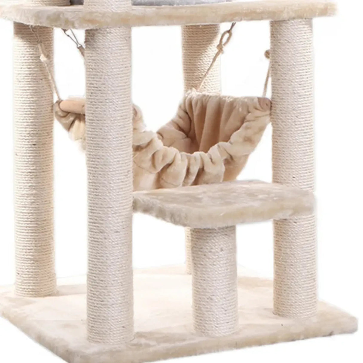 Real Wood 65" Cat Tree With Hammock, Playhouse A6501 | Scratchers | pethousekh