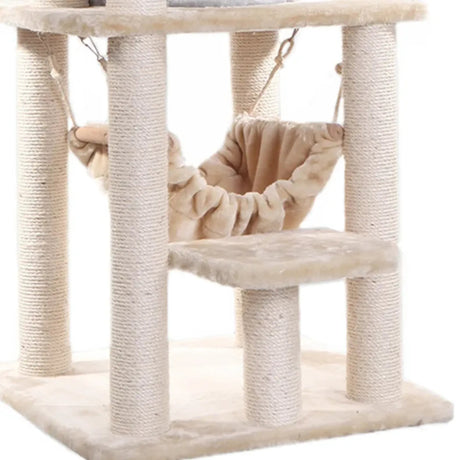 Real Wood 65" Cat Tree With Hammock, Playhouse A6501 | Scratchers | pethousekh