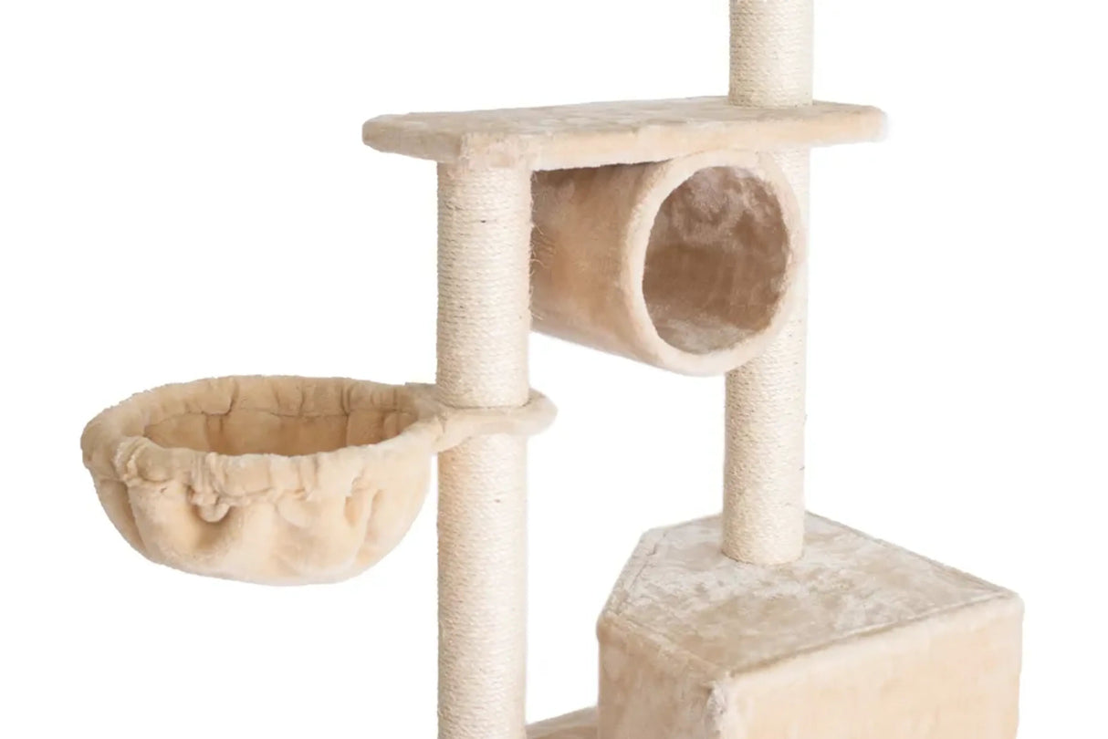 Real Wood 72" H Pet Cat Tower W Lounge Basket, Perch, A7204 | Scratchers | pethousekh