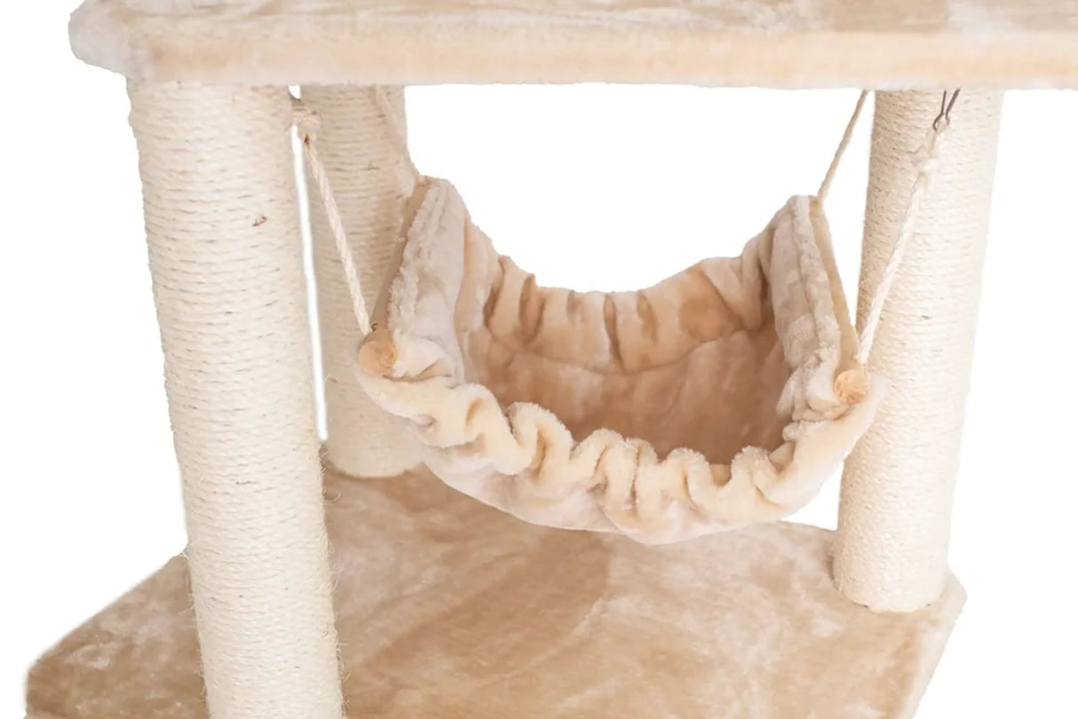 Real Wood 72" H Pet Cat Tower W Lounge Basket, Perch, A7204 | Scratchers | pethousekh