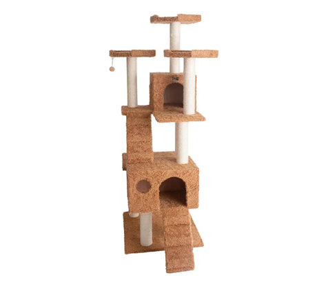 Real Wood 74" Multi - Level Cat Tree Large Cat Play Furniture | Scratchers | pethousekh