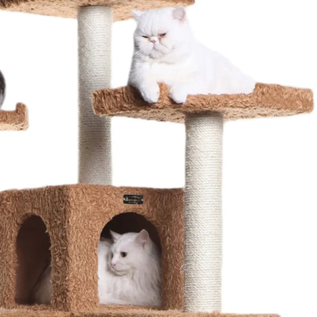 Real Wood 74" Multi - Level Cat Tree Large Cat Play Furniture | Scratchers | pethousekh