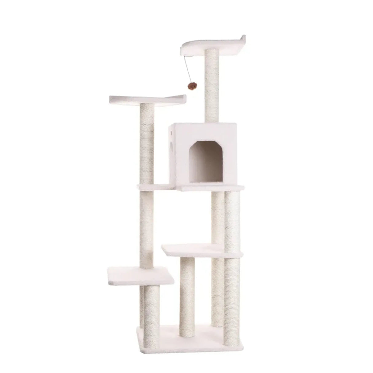 Real Wood B6802 Classic Cat Tree In Ivory 6 Levels Condo | Scratchers | pethousekh