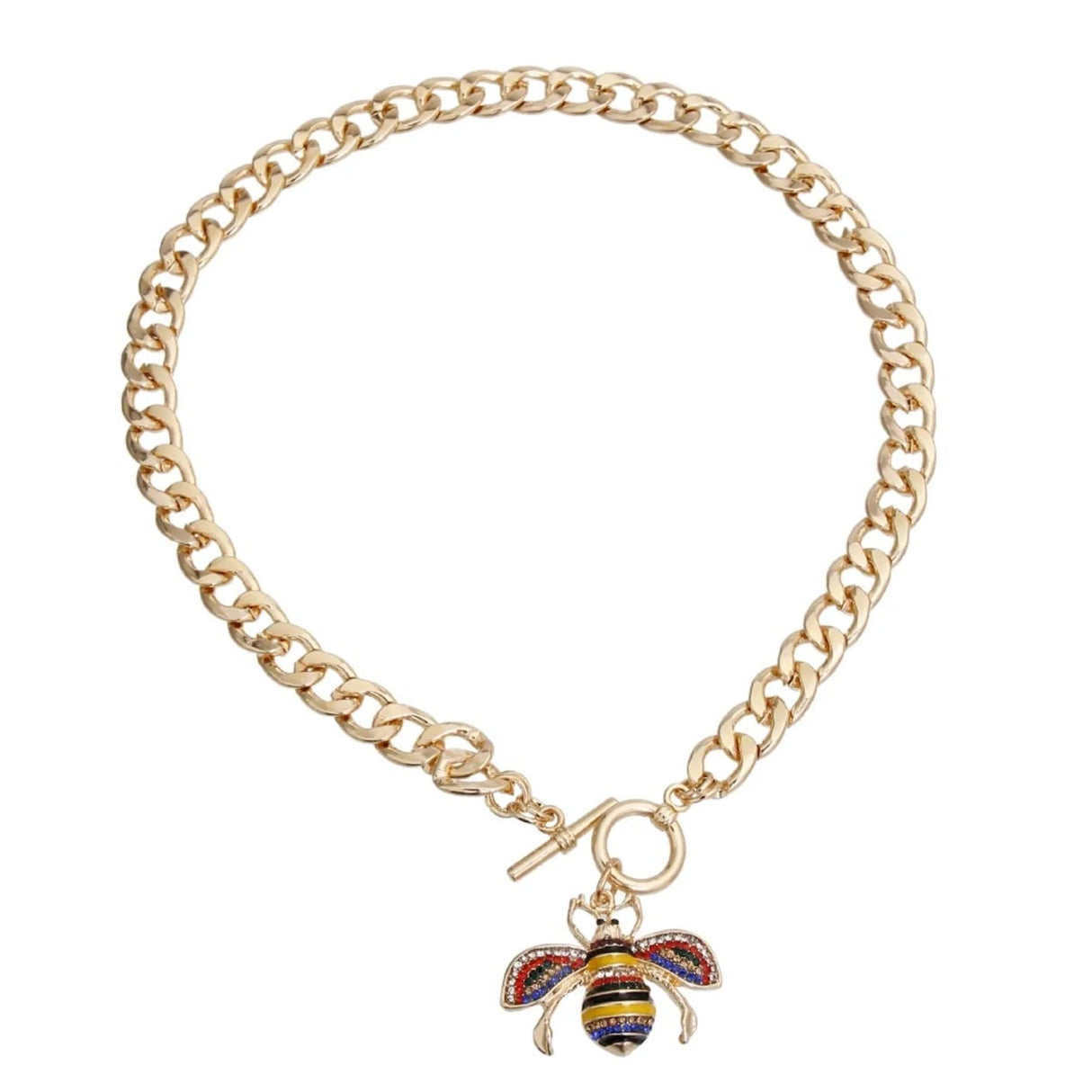 Rhinestone Bee Toggle Necklace | Dog Collars | pethousekh