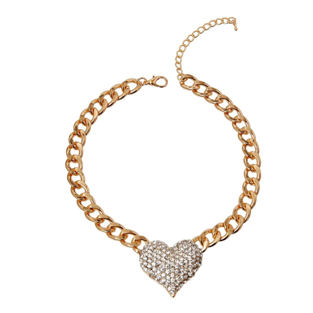 Rhinestone Heart Necklace | Dog Collars | pethousekh