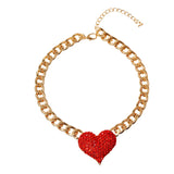 Rhinestone Heart Necklace | Dog Collars | pethousekh