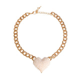 Rhinestone Heart Necklace | Dog Collars | pethousekh