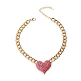 Rhinestone Heart Necklace | Dog Collars | pethousekh