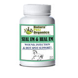 Seal Em & Heal Em Capsules Equine - Wound, Infection Ulcer Bite Bleeding & Hot Spot Support* | Animal Vitamins & Supplements | pethousekh