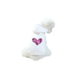 Sequin Heart Lightweight Hoodie - Dog Hoodie | Dog Clothes | pethousekh