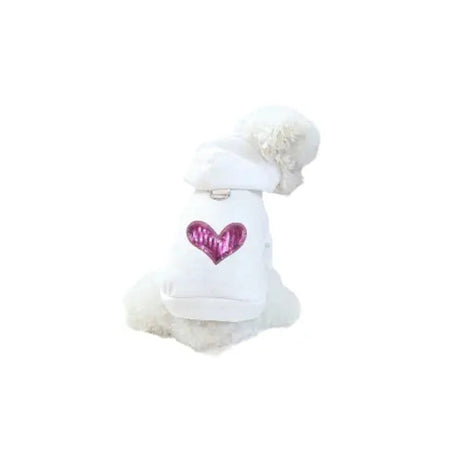 Sequin Heart Lightweight Hoodie - Dog Hoodie | Dog Clothes | pethousekh