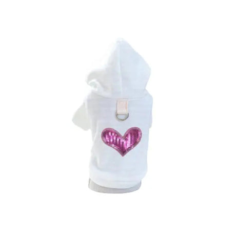 Sequin Heart Lightweight Hoodie - Dog Hoodie | Dog Clothes | pethousekh