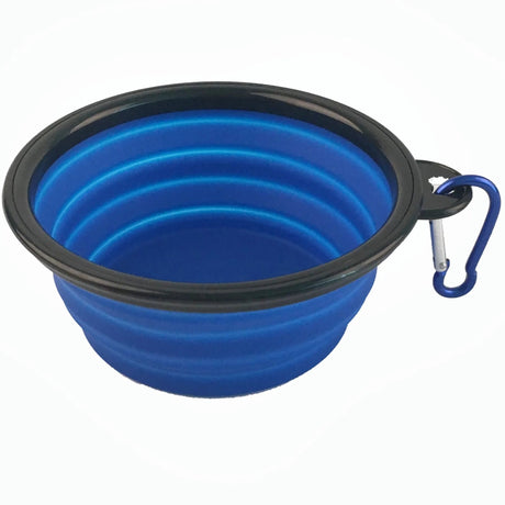 Single Blue Silicone Collapsible Travel Bowl | Food & Water Bowls | pethousekh
