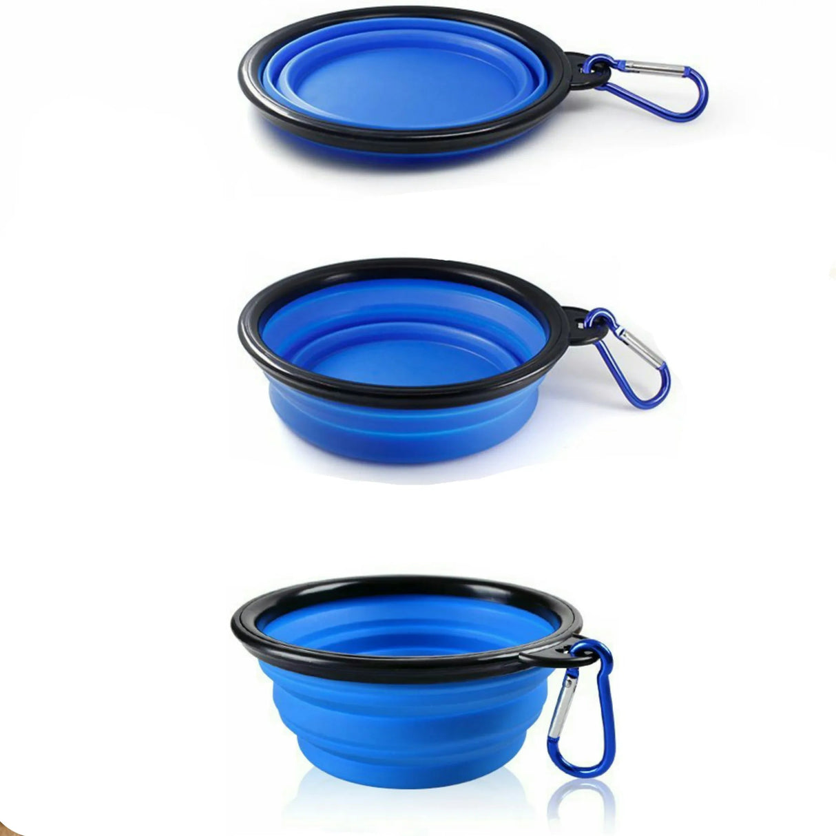 Single Blue Silicone Collapsible Travel Bowl | Food & Water Bowls | pethousekh