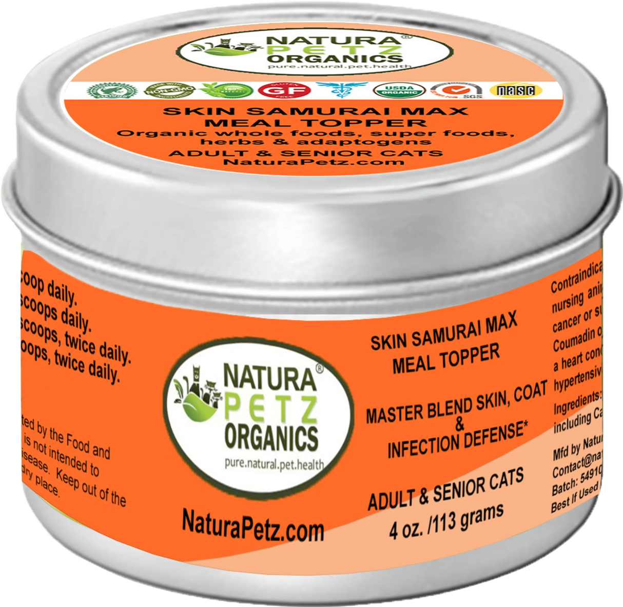 Skin Samurai Max Meal Topper - Master Blend Skin, Coat & Infection Defense For Dogs & Cats* | Dog Food Toppers | pethousekh