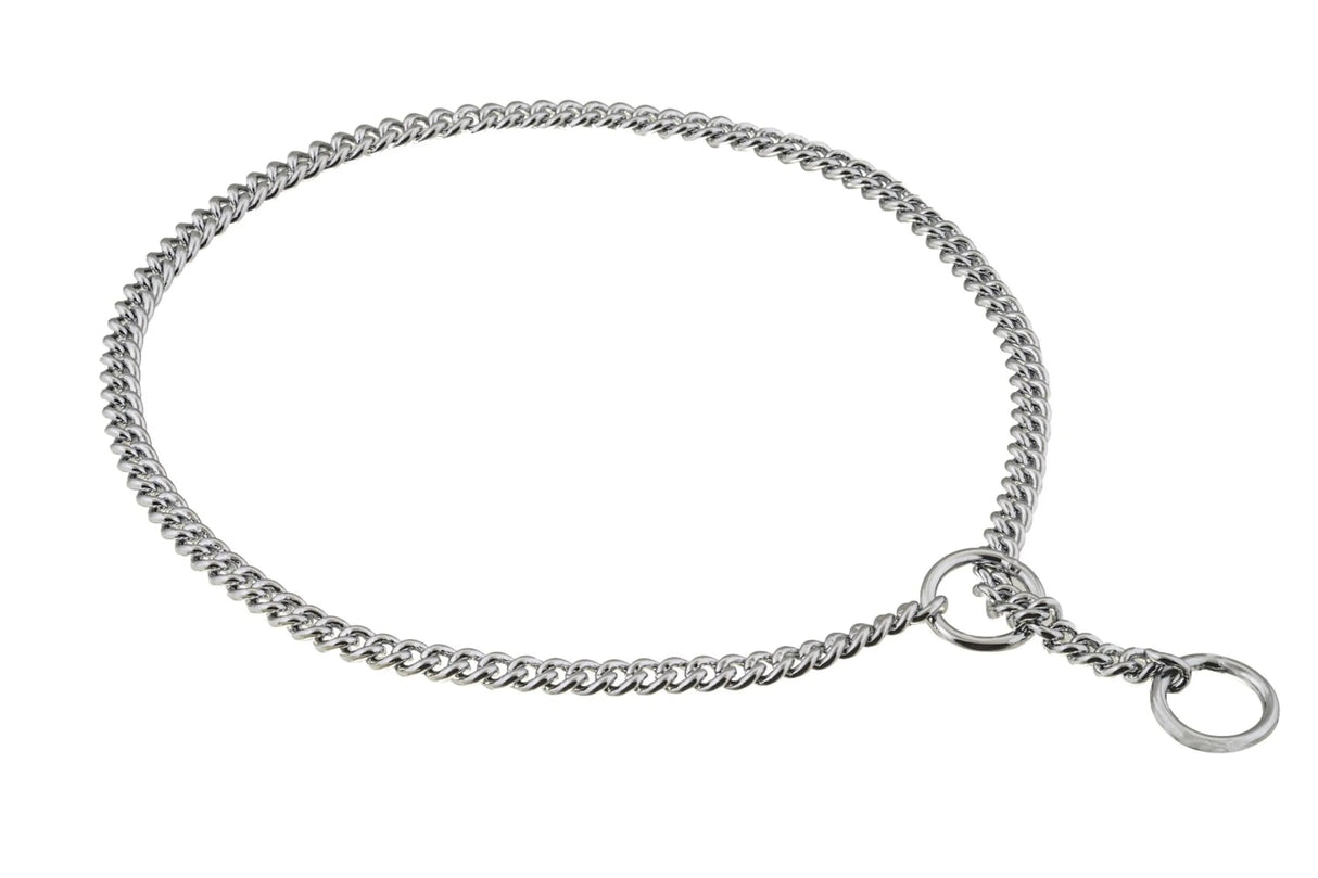 Slip Curve Show Chain Collar (24 in x 1.4 mm) | Dog Collars | pethousekh