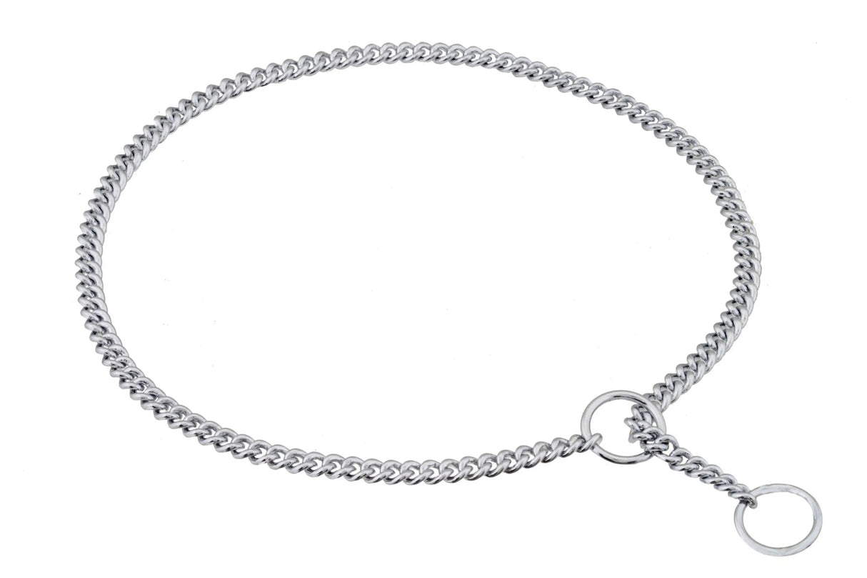Slip Curve Show Chain Collar (24 in x 1.6 mm) | Dog Collars | pethousekh