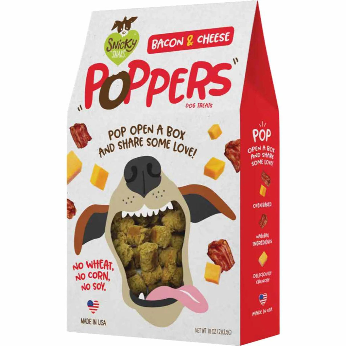 Snicky Snaks Bacon and Cheese Poppers Treat 10 oz | Soft & Chewy Treats | pethousekh