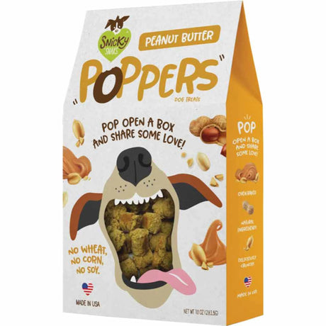 Snicky Snaks Peanut Butter Poppers Treat 10 oz | Soft & Chewy Treats | pethousekh