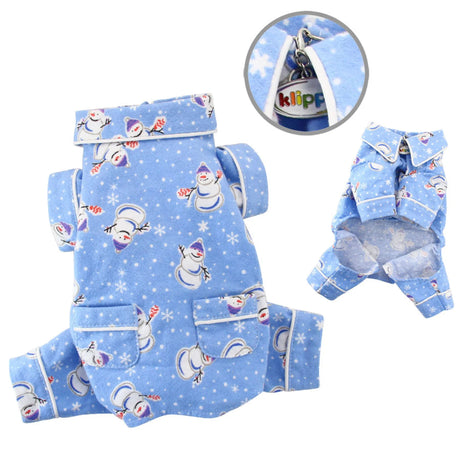Snowman & Snowflake Flannel Pajamas with 2 Pockets | Pajamas | pethousekh