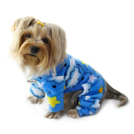 Stars and Clouds Fleece Turtleneck Pajamas | Pajamas | pethousekh