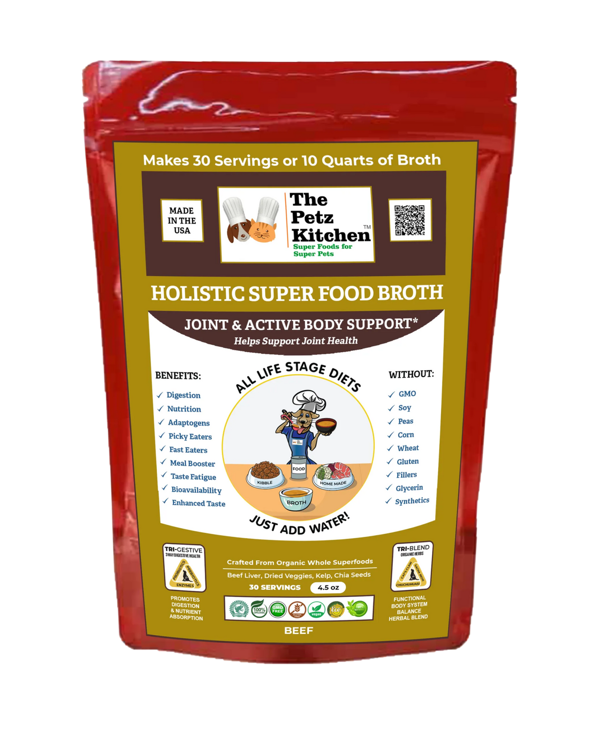 Super Food Broth Joint & Active Body Support* The Petz Kitchen Dogs & Cats* | Animal Vitamins & Supplements | pethousekh