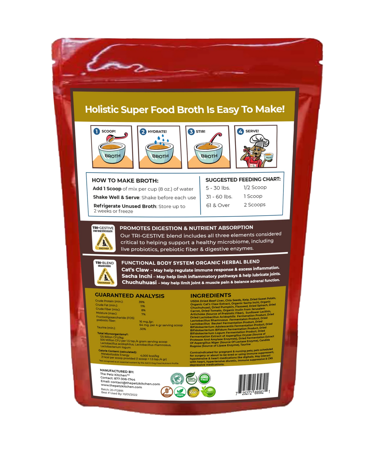 Super Food Broth Joint & Active Body Support* The Petz Kitchen Dogs & Cats* | Animal Vitamins & Supplements | pethousekh
