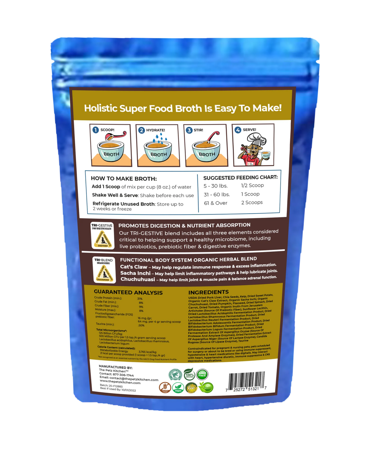 Super Food Broth Joint & Active Body Support* The Petz Kitchen Dogs & Cats* | Animal Vitamins & Supplements | pethousekh