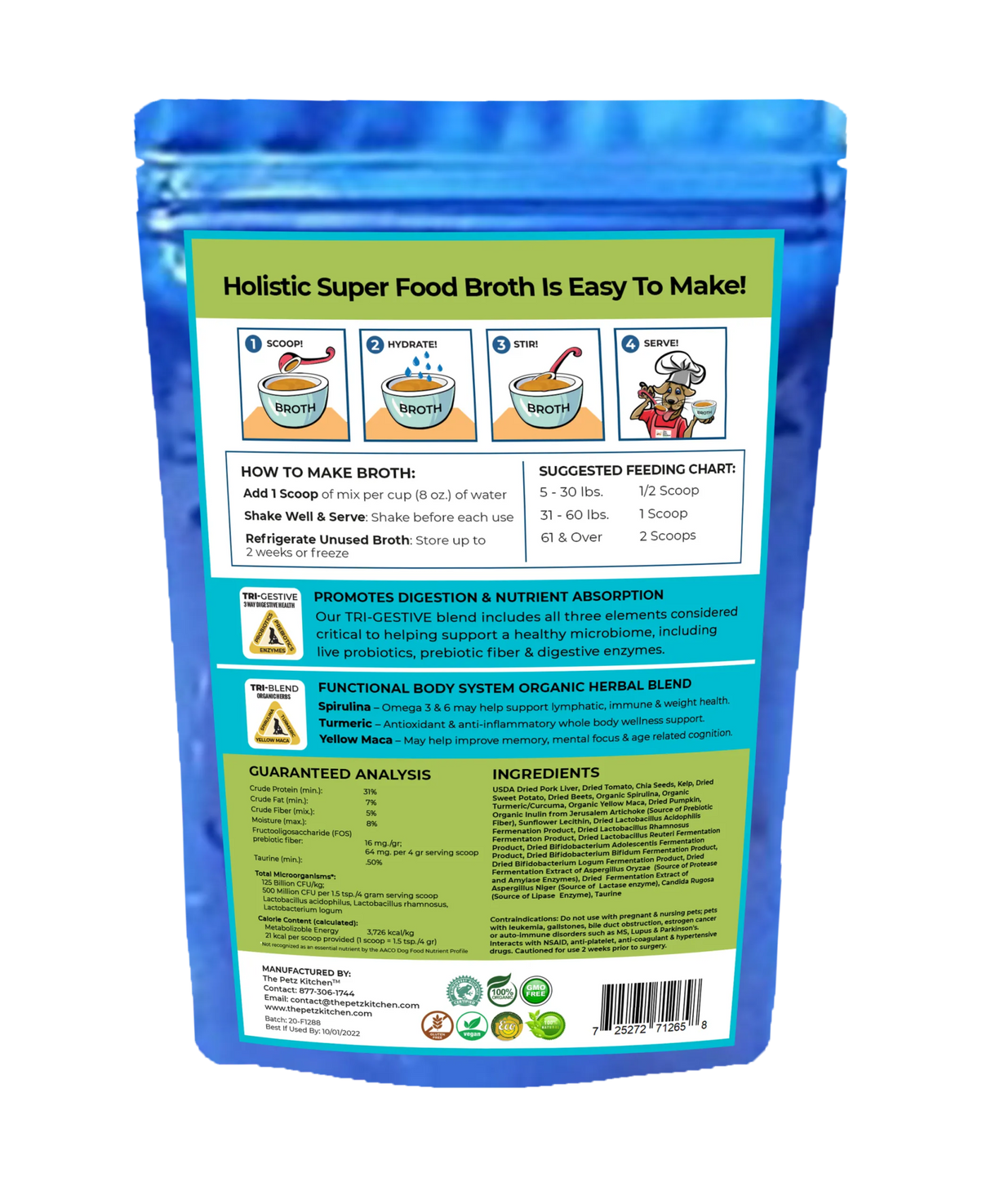 Super Food Broth One & Done* Vitamin, Mineral & Enzyme The Petz Kitchen Dogs Cats | Animal Vitamins & Supplements | pethousekh