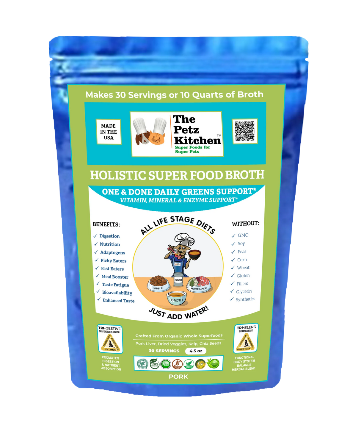Super Food Broth One & Done* Vitamin, Mineral & Enzyme The Petz Kitchen Dogs Cats | Animal Vitamins & Supplements | pethousekh