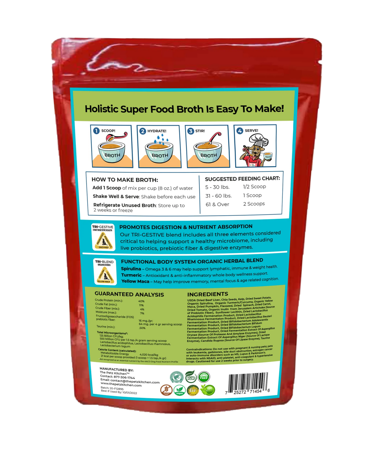 Super Food Broth One & Done* Vitamin, Mineral & Enzyme The Petz Kitchen Dogs Cats | Animal Vitamins & Supplements | pethousekh