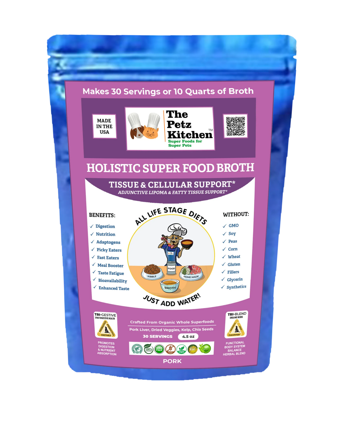 Super Food Broth Tissue & Cellular Support For Dogs* The Petz Kitchen Lipoma & Tissue Support* | Animal Vitamins & Supplements | pethousekh