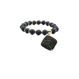 The Black Volcanic Diffuser Charm | Dog Collars | pethousekh