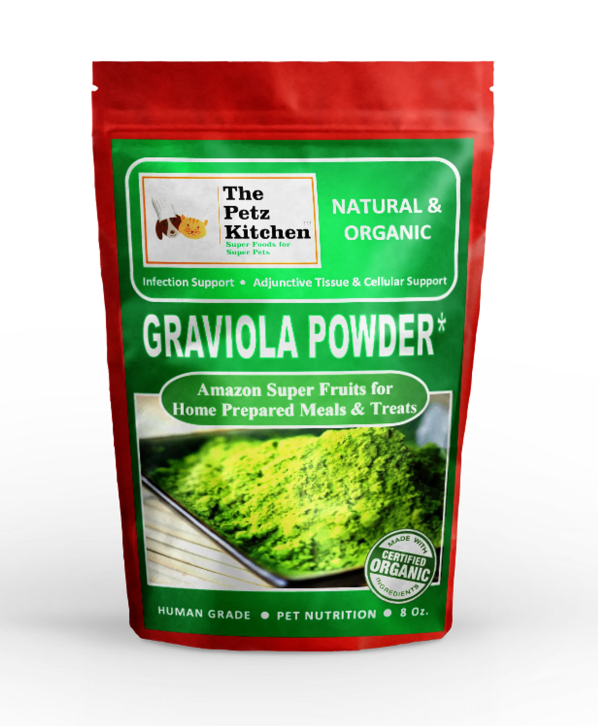The Petz Kitchen Organic Graviola Leaf Powder For Health Support | Animal Vitamins & Supplements | pethousekh
