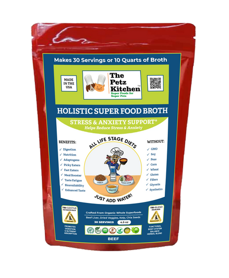 The Petz Kitchen Super Food Broth for Dogs and Cats Stress Relief | Animal Vitamins & Supplements | pethousekh