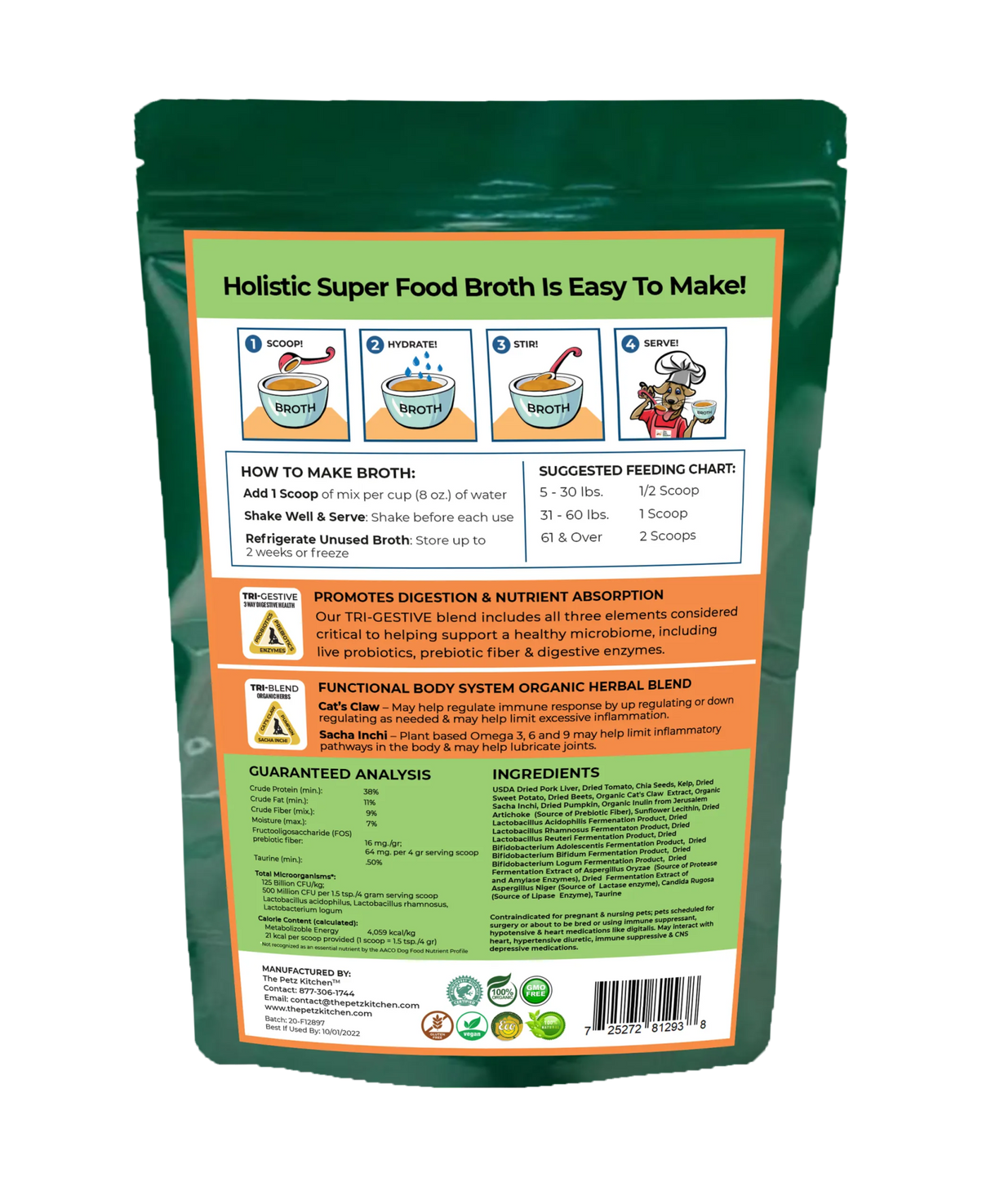 The Petz Kitchen Super Food Immune Support Broth for Dogs | Animal Vitamins & Supplements | pethousekh