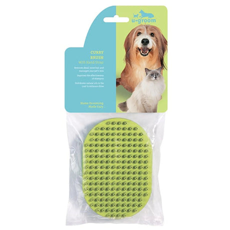 UG Rubber Curry Brush Oval w/Handstrap | Tools | pethousekh