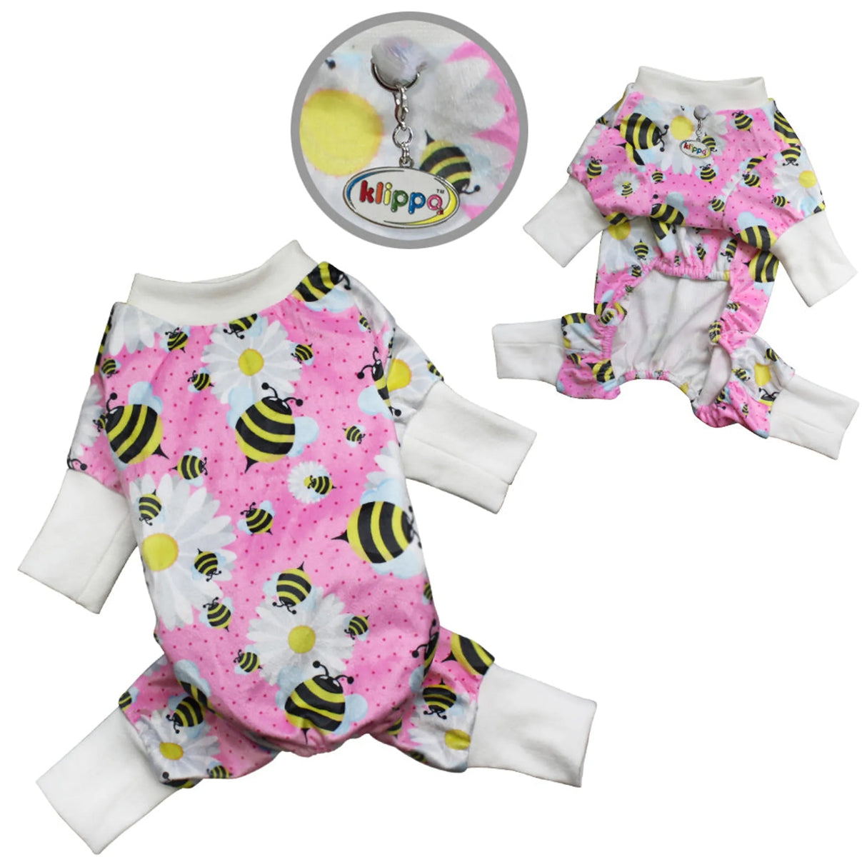 Ultra Soft Plush Minky Bumblebee & Flower Pajamas | Pajamas | pethousekh