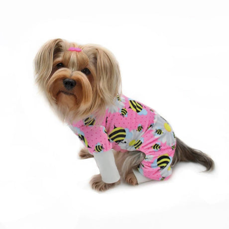 Ultra Soft Plush Minky Bumblebee & Flower Pajamas | Pajamas | pethousekh