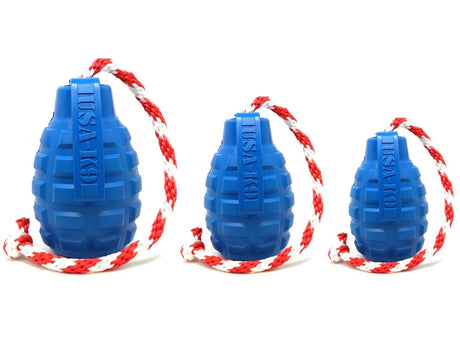 USA - K9 Grenade Durable Rubber Dog Chew Toy With Rope | Dog Toys | pethousekh