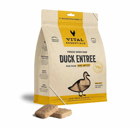 Vital Essentials Freeze - Dried Raw Duck Dog Food, 14 oz Patties | Freeze Dried Raw | pethousekh