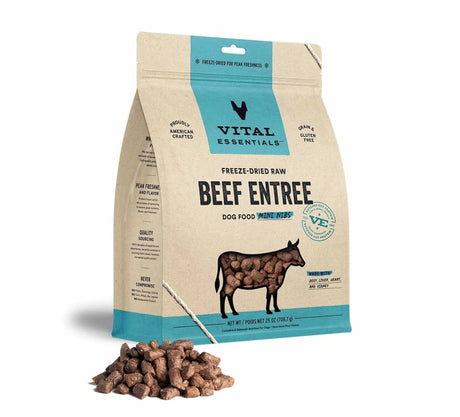Vital Essentials(R) Freeze - Dried Raw Beef Entree Dog Food Mini Nibs, | Freeze Dried Raw | pethousekh